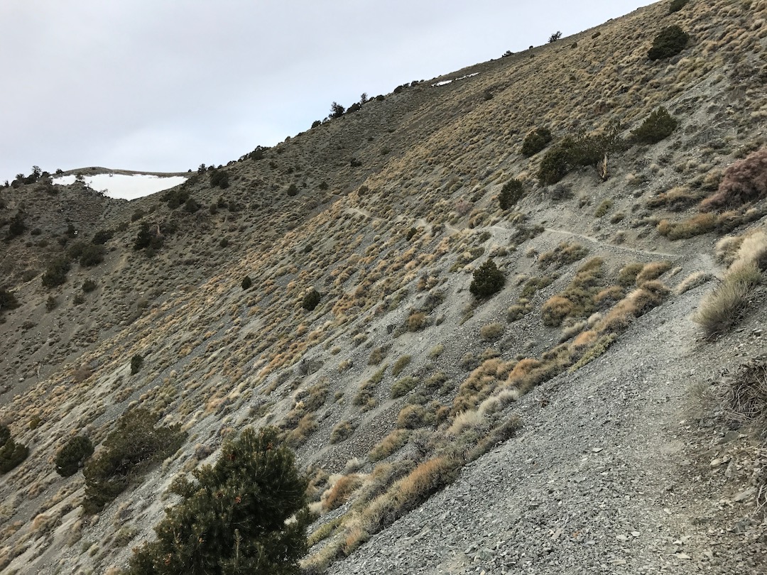 This was the trail, etched into the slopes of the mountain