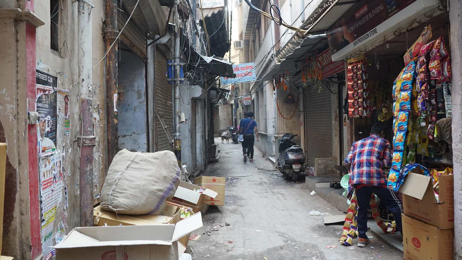 Went down a couple more alleyways and found myself lost in Old Delhi. I had gotten away from the main crowded areas and my GPS wasn't working well here in these tiny streets. I followed some people hoping they were walking out to the main roads but I just hit a dead end. They were actually going to an elementary school tucked away at the end of this labyrinth of alleys where the streets were so narrow you could hardly see the sky, especially through the net of wires overhead. It really impacted me to see parents picking up their kids from school there.