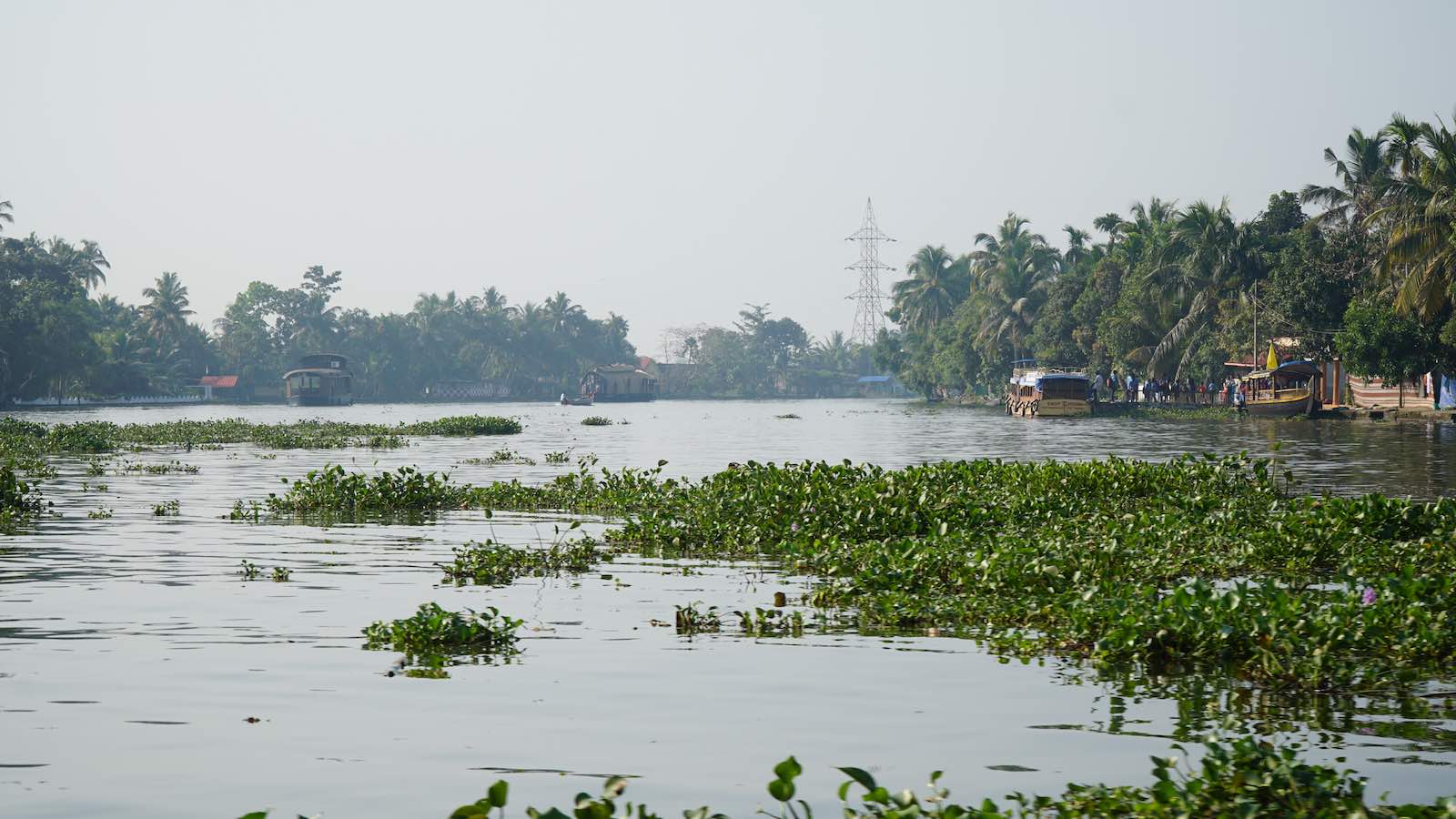 The ferry I was on was mostly used by locals to get around between the patches of land. My boat quickly became packed with kids going to school. At each stop we'd pick up about 20 people, until the boat was completely packed to the brim. I was starting to worry about it capsizing under the weight.