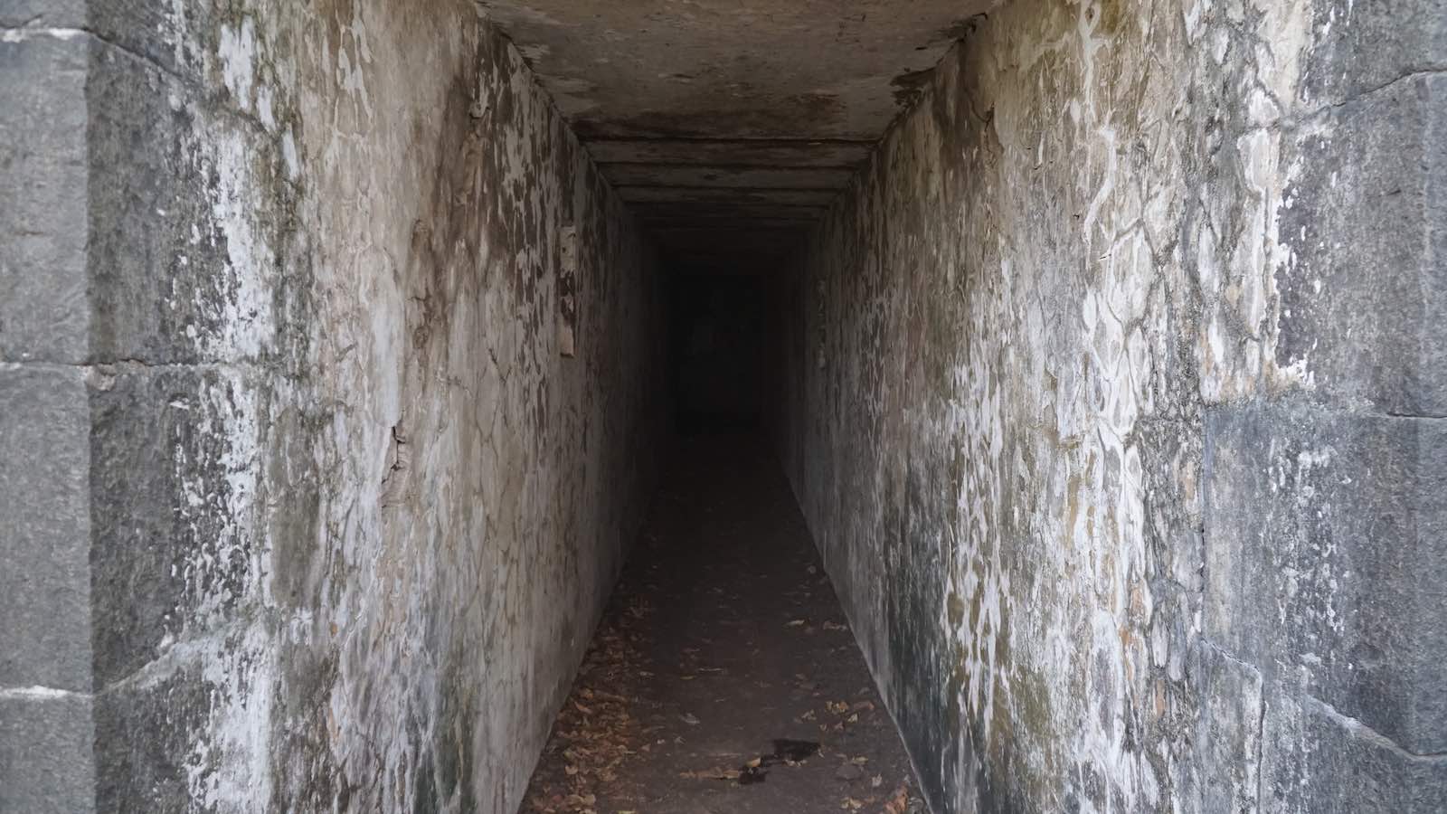 Found an old cannon on top of the hill and underneath it was a tunnel, maybe it used to be a barracks or housed ammunition. It was pretty sketchy.