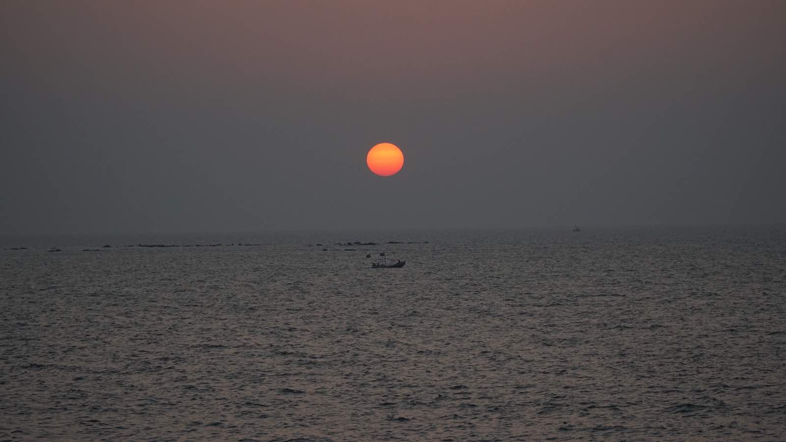 A lot of pollution in the air unfortunately (not as bad as New Delhi though) but it made for a cool looking sunset at least.