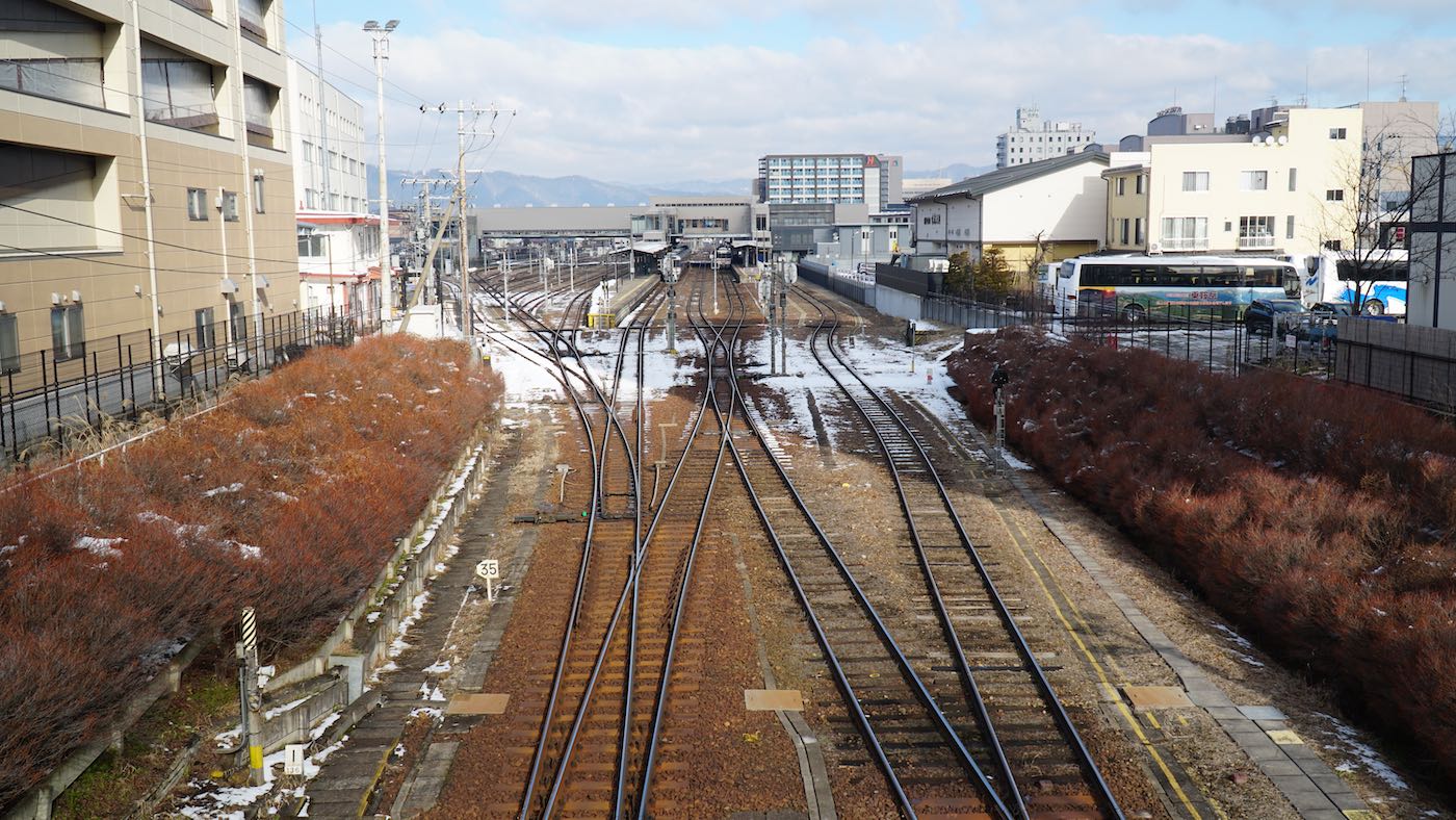 Along the way I crossed the train tracks and the stations that I had arrived in.